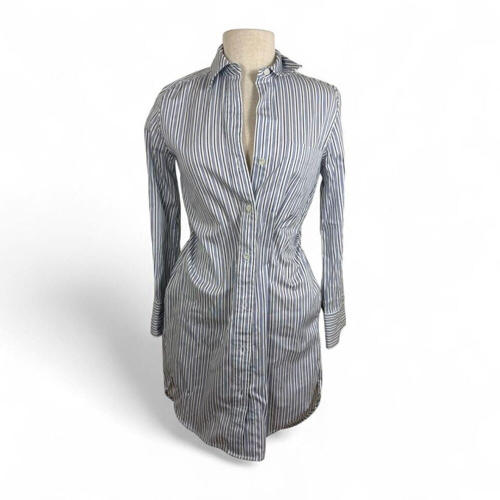 light academia Madewell striped long sleeve shirtdress / tunic